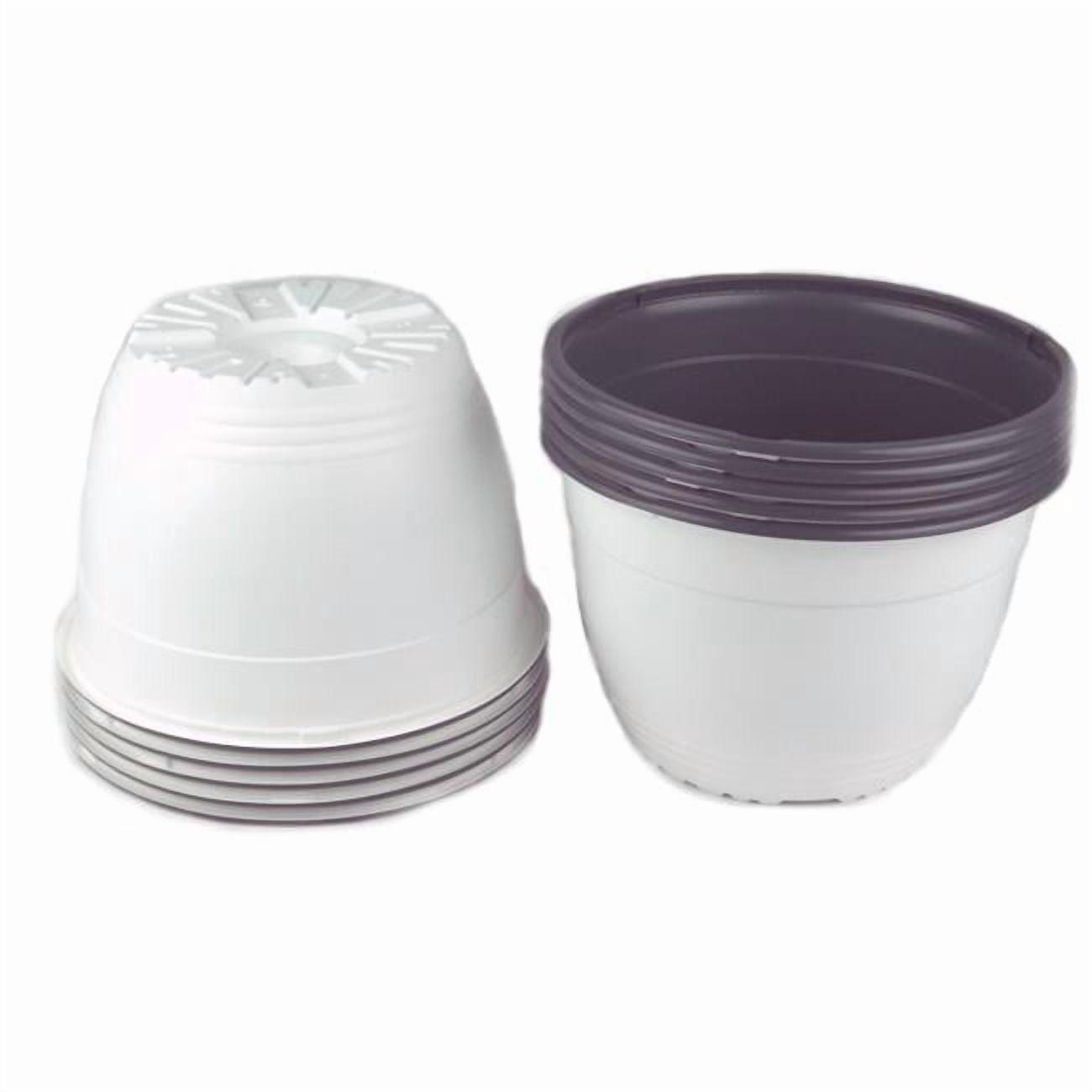 6 in. Plastic Pot White & Gray - Pack of 10