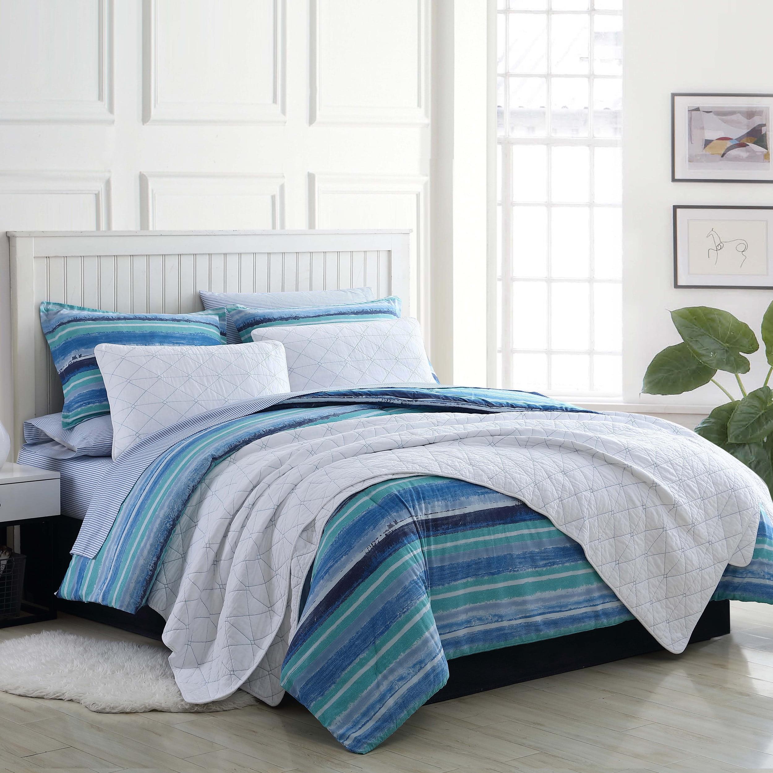 Alex Aqua/Blue Reversible Comforter Set