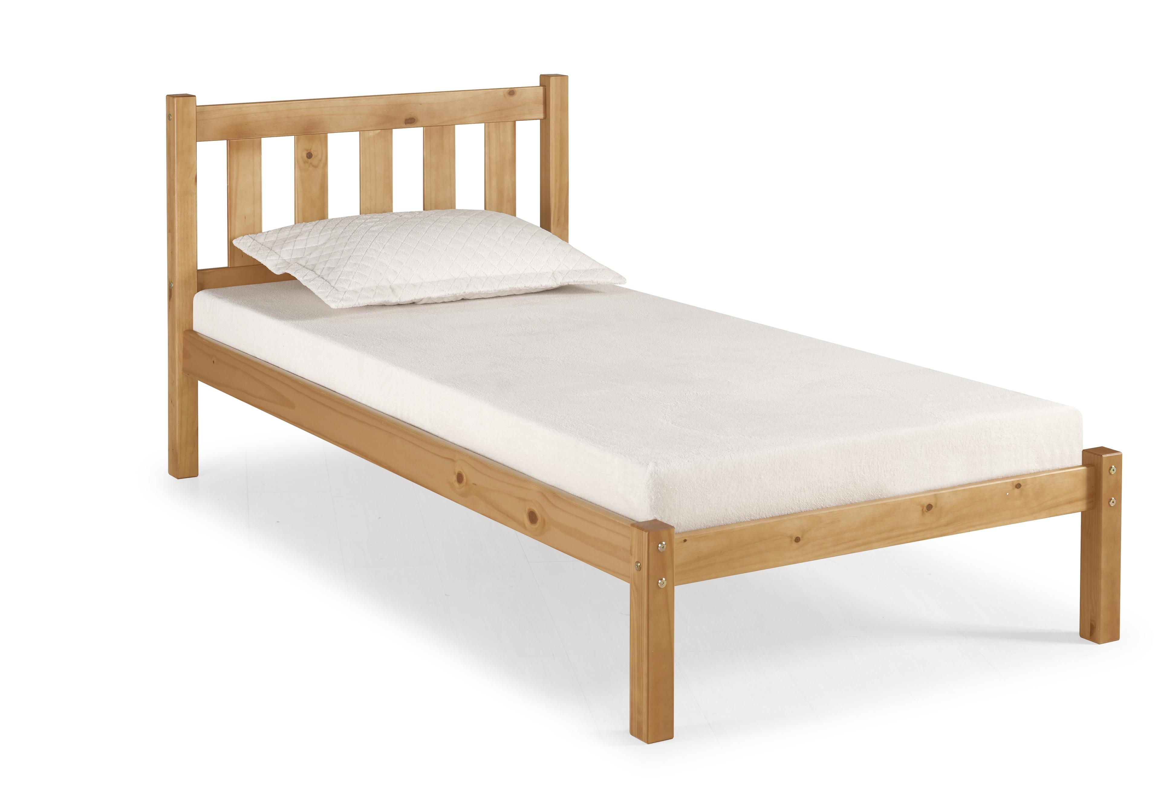 Poppy Twin Platform Bed with Slatted Headboard and Storage Drawers, Cinnamon Pine