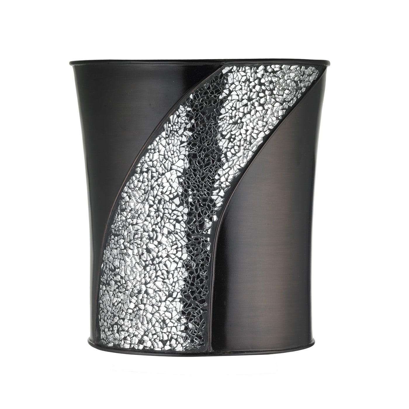 Popular Bath Orb/Brown Sinatra Bath Decor Accessories, Premium, Durable, Acrylic Resin, Eco-Friendly Waste Basket (10"H x 8"W x 8"D)