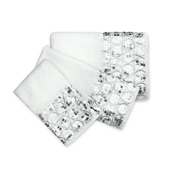 Popular Bath White Sinatra Bath Decor Accessories, Premium, Durable, Acrylic Resin, Eco-Friendly 3-Piece Bath Towel Set