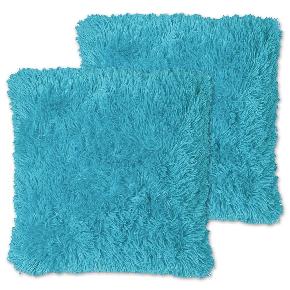 Sweet Home Collection Faux Fur Reversible Throw Pillow (Set of 2)