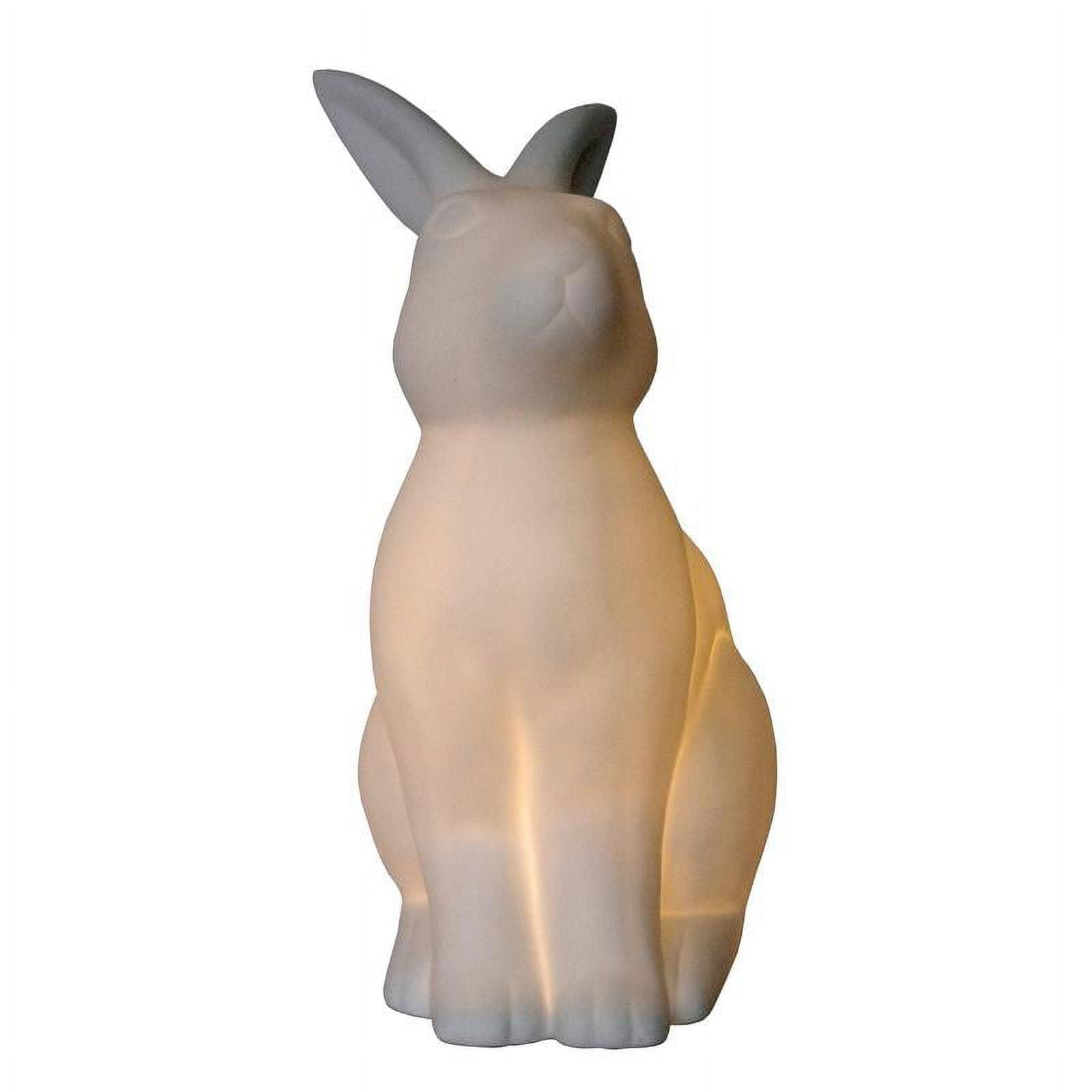 Simple Designs Porcelain Bunny Rabbit Shaped Animal Light Table Lamp White: Ceramic Desk Task Lamp, ETL Listed, Modern Decor