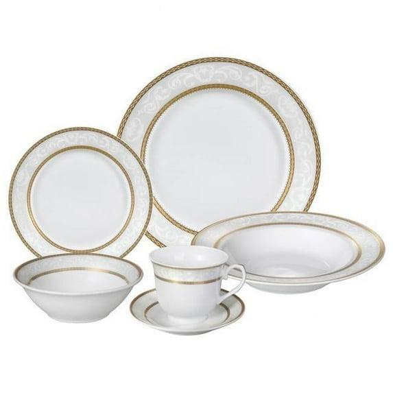 Lorren Home Trends 24 Piece Porcelain China Dinnerware Set - Service for 4