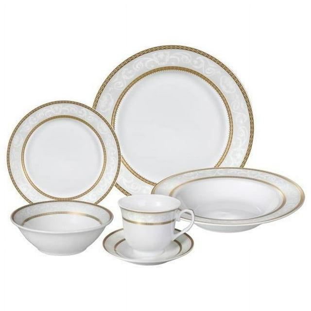 Lorren Home Trends 24 Piece Porcelain China Dinnerware Set - Service for 4