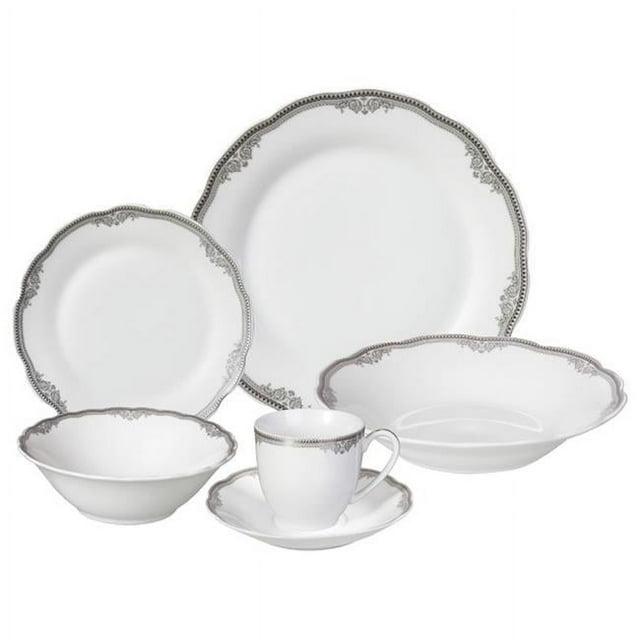 Lorren Home Trends 24 Piece Porcelain China Dinnerware Set - Service for 4