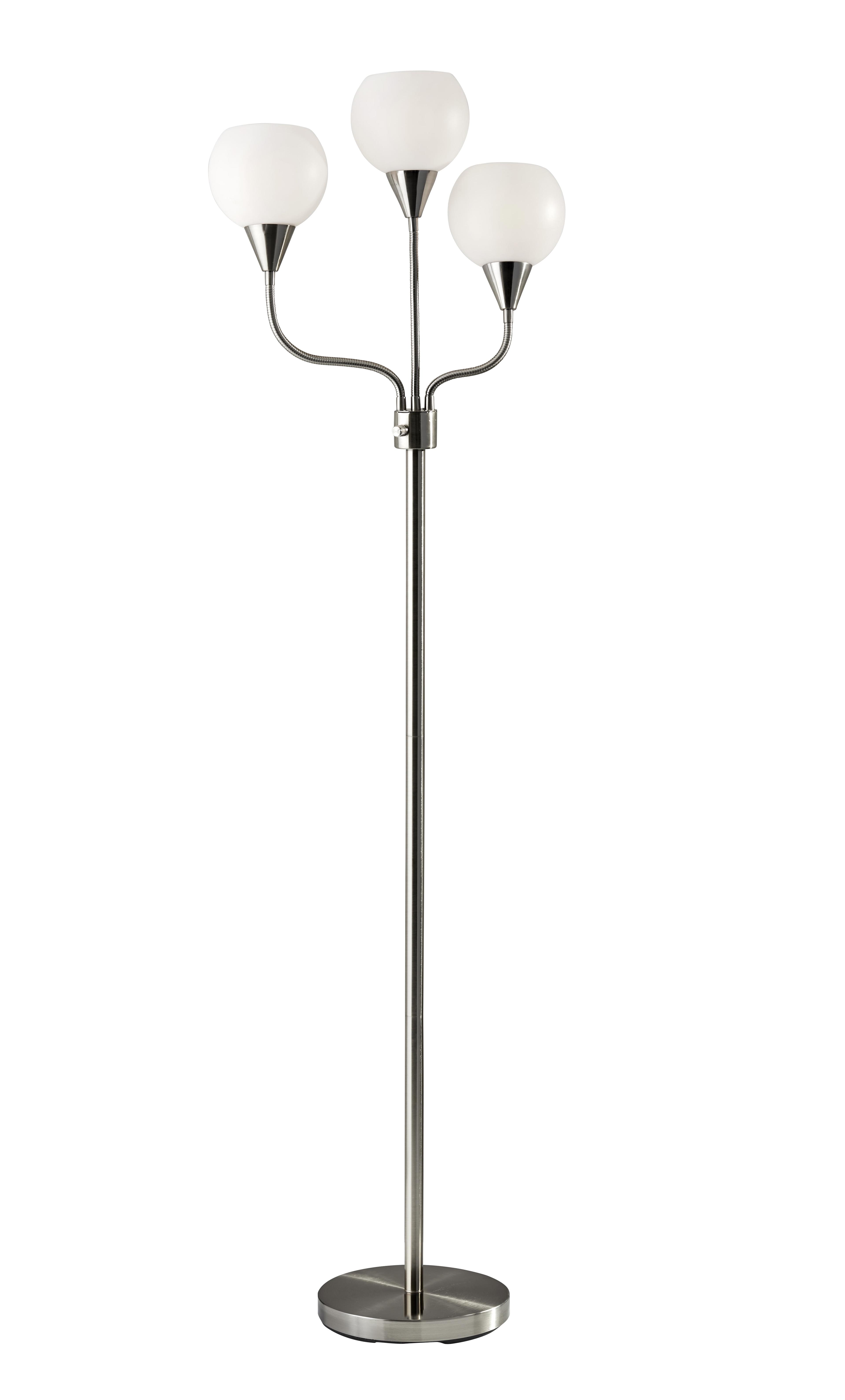 65.5" Phillip 3-Arm Floor Lamp Steel - Adesso: Modern Standing Light, ETL Listed, No Bulb Included