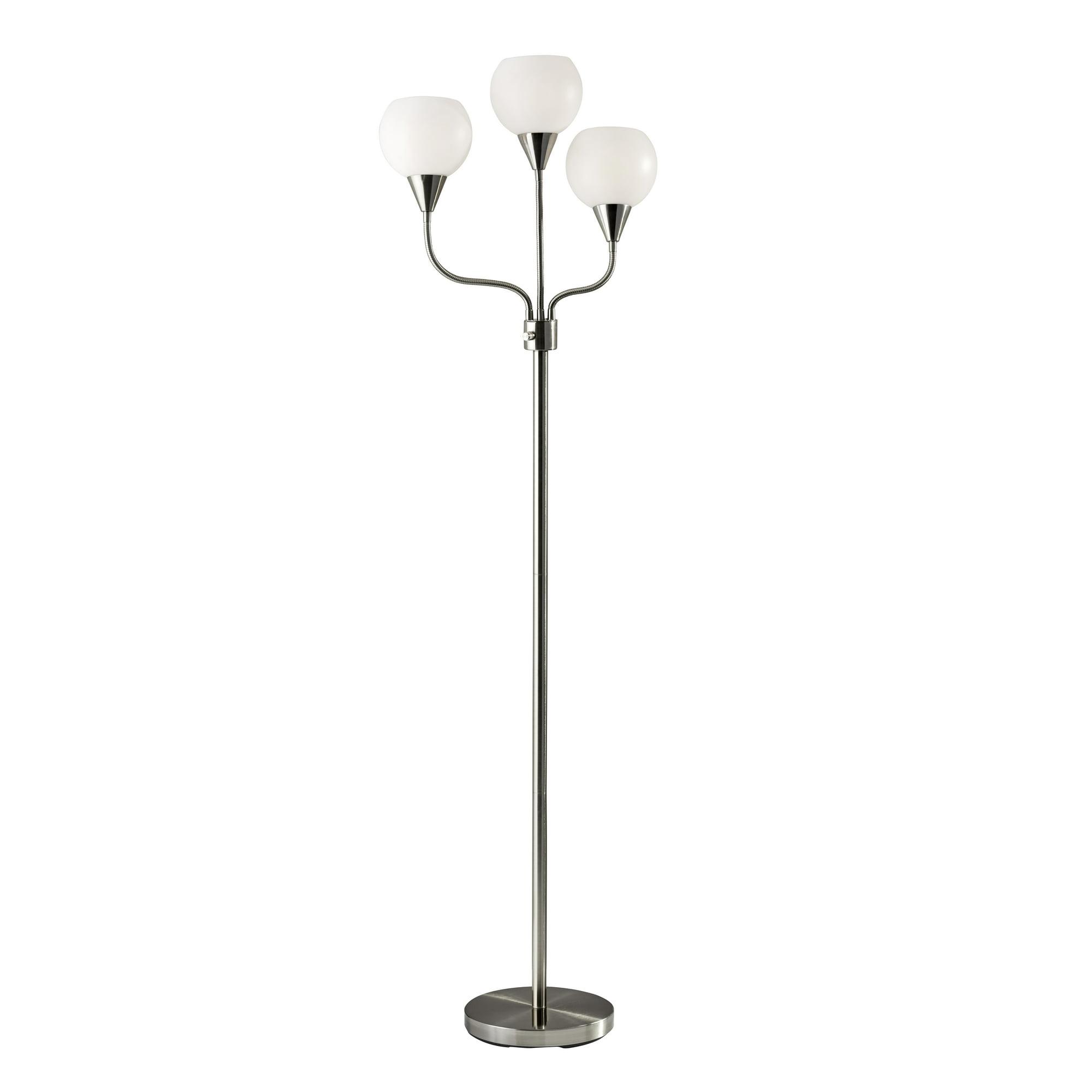 65.5" Phillip 3-Arm Floor Lamp Steel - Adesso: Modern Standing Light, ETL Listed, No Bulb Included