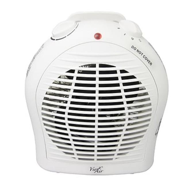 Vie Air 1500W Portable 2-Settings White Fan Heater with Adjustable Thermostat