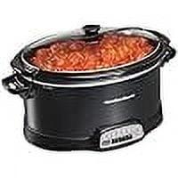 Black 7 Quart Programmable Slow Cooker with Lid Latch