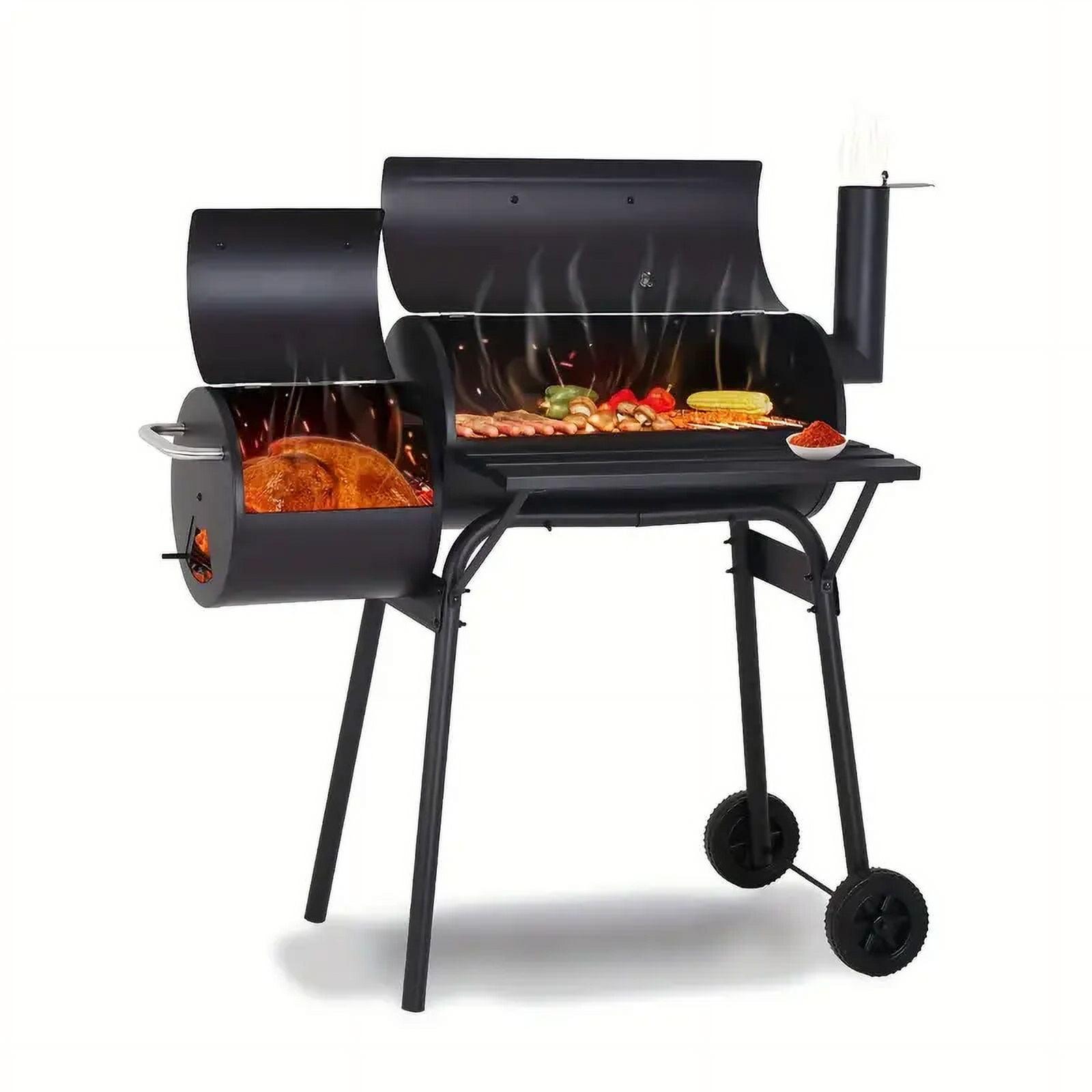 Portable BBQ Grill with Wheels Charcoal Grills Outdoor Barbecue Grill Offset Smoker  for Backyard, Camping, and Picnics