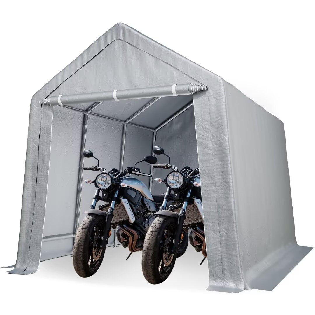 babevy Durable Canopy Carport With Storage Shed - Roll-Up Zipper Door in , 103.92" H x 96" W x 168" D