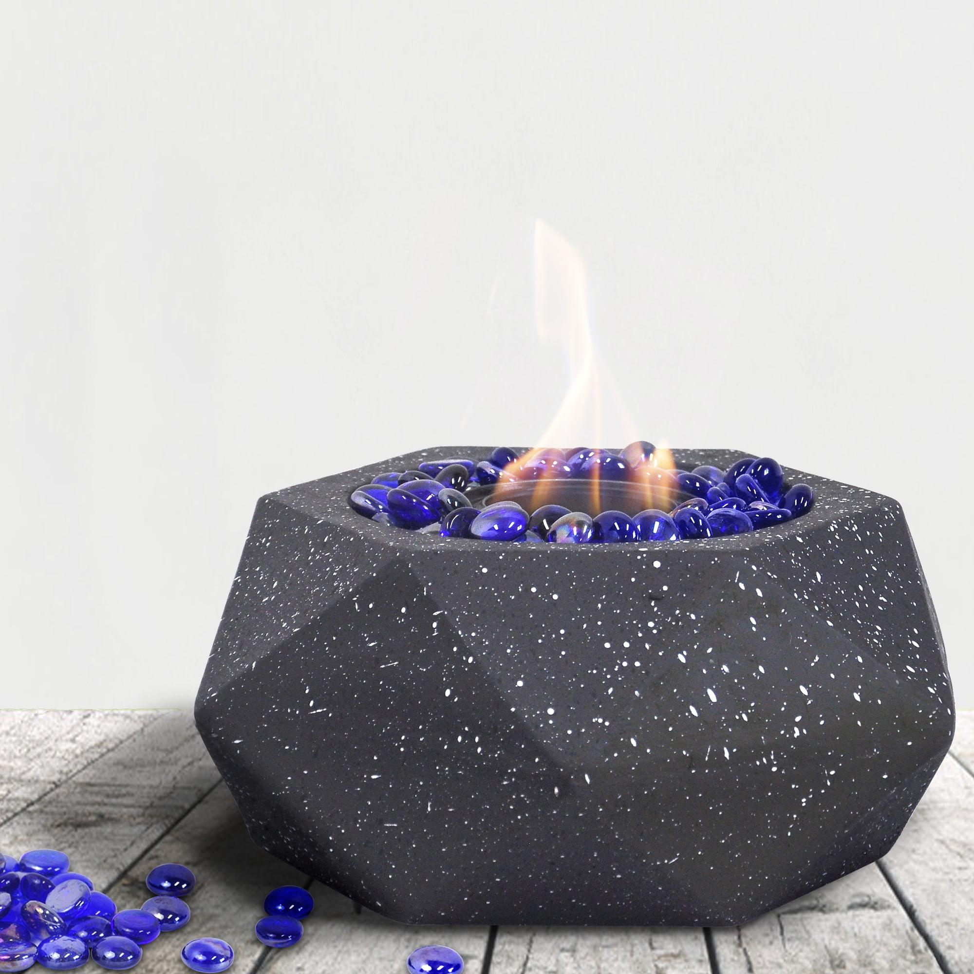 Portable fire Pit, Tabletop Fireplace fire Bowl Use Iso-Propyl Alcohol as Fuel. Clean-Burning Bio Ethanol Ventless Fireplace for Indoor Outdoor Patio Parties Events Black