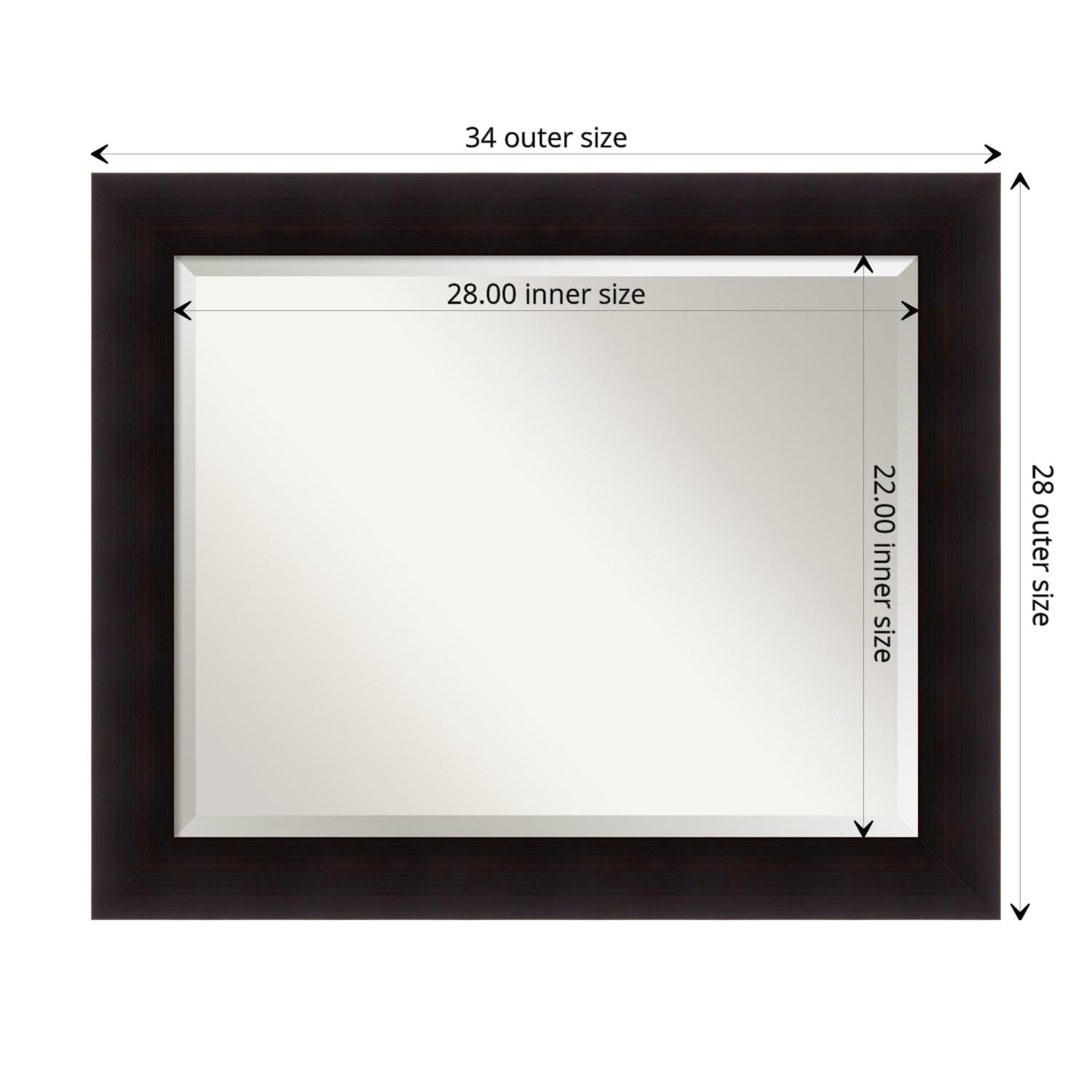 Portico Espresso Solid Wood Rectangular Bathroom Mirror