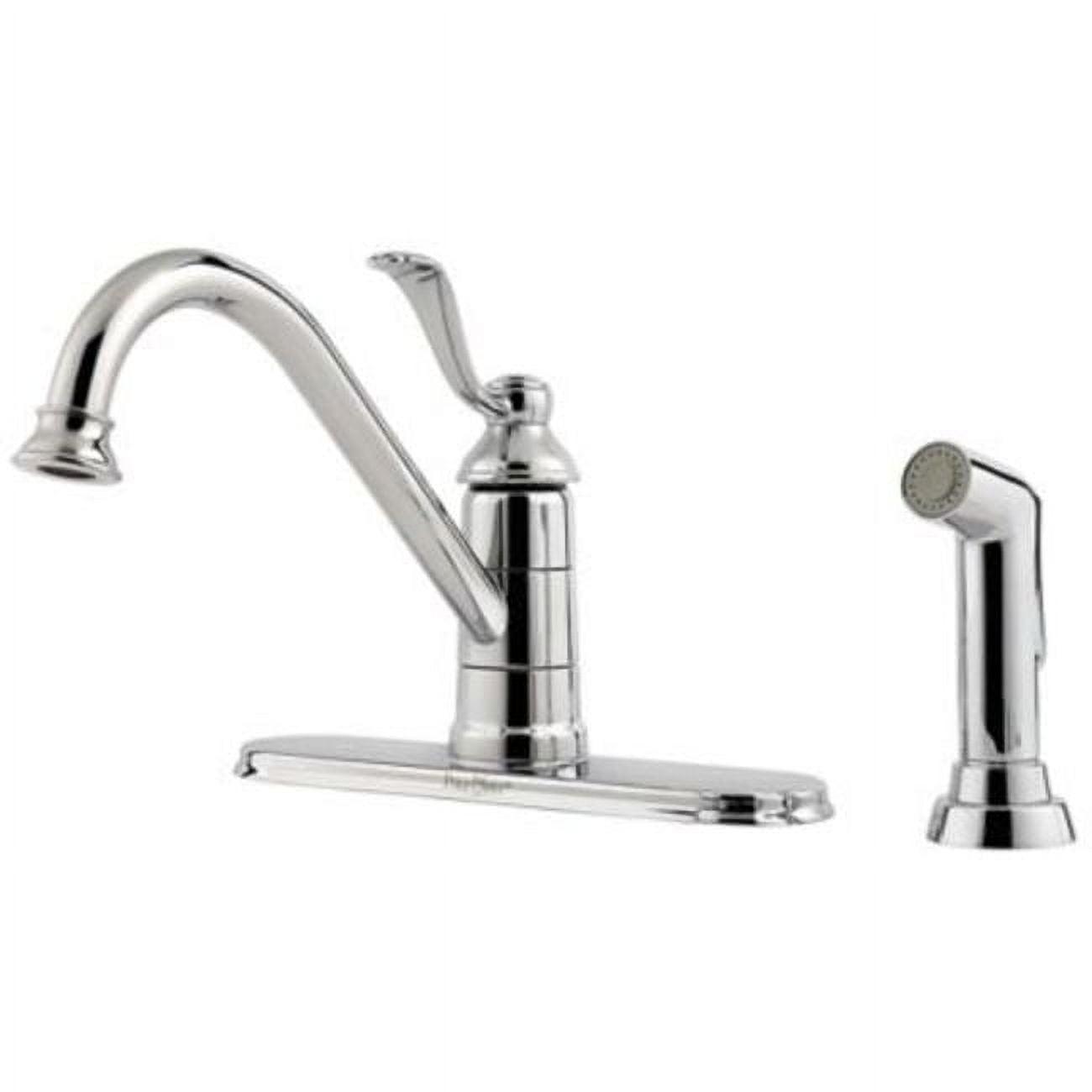 Portland Polished Chrome Single Handle Kitchen Faucet with Side Spray