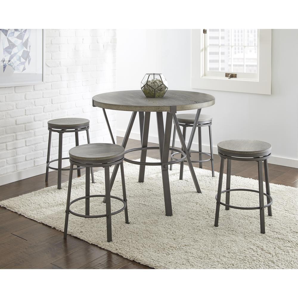 5pc Portland Counter Height Dining Set Gray - Steve Silver Co.