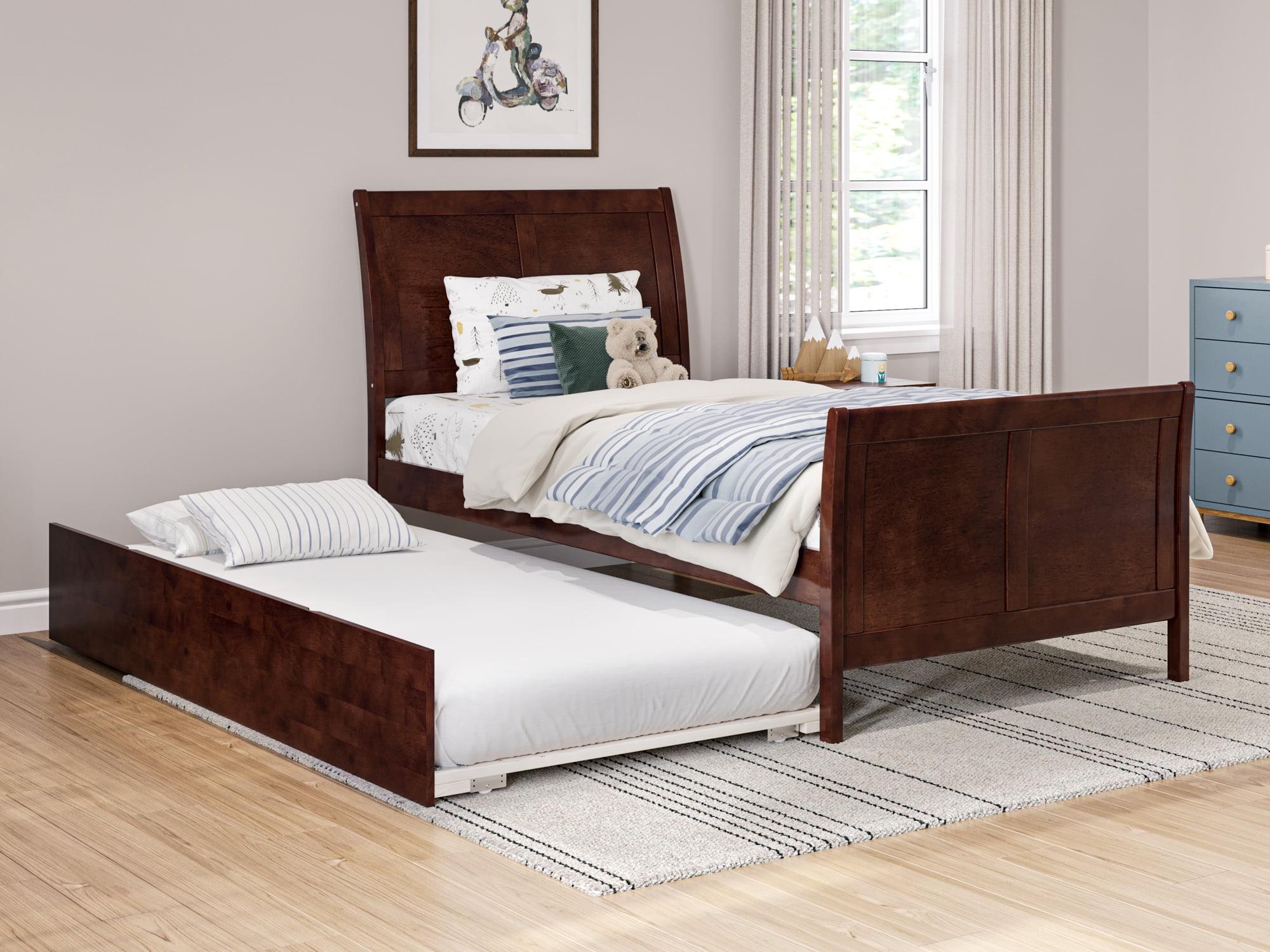 Portland Platform Bed with Matching Foot Board with Twin Size Urban Trundle Bed, Multiple Colors, Multiple Sizes