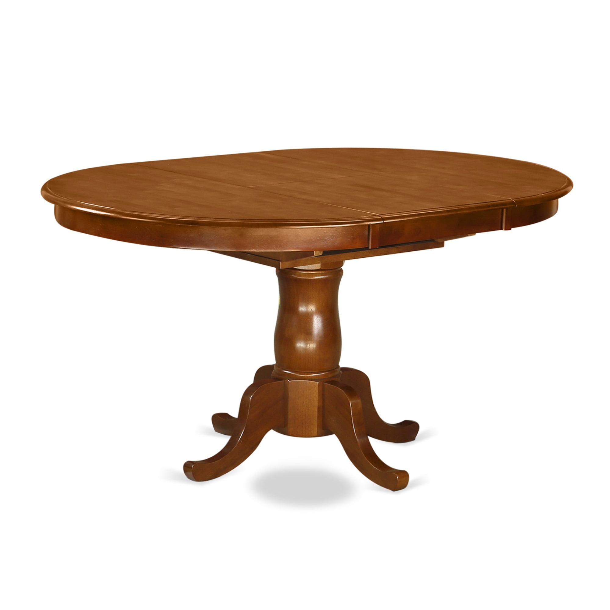 Saddle Brown 60" Round Extendable Wood Dining Table