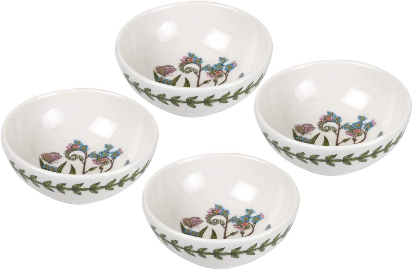 Forget-Me-Not Floral Motif Porcelain Serving Bowls Set of 4