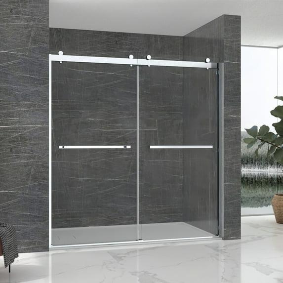 44" - 48" W 74” H Double Sliding Frameless Shower Door