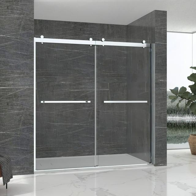 44" - 48" W 74” H Double Sliding Frameless Shower Door