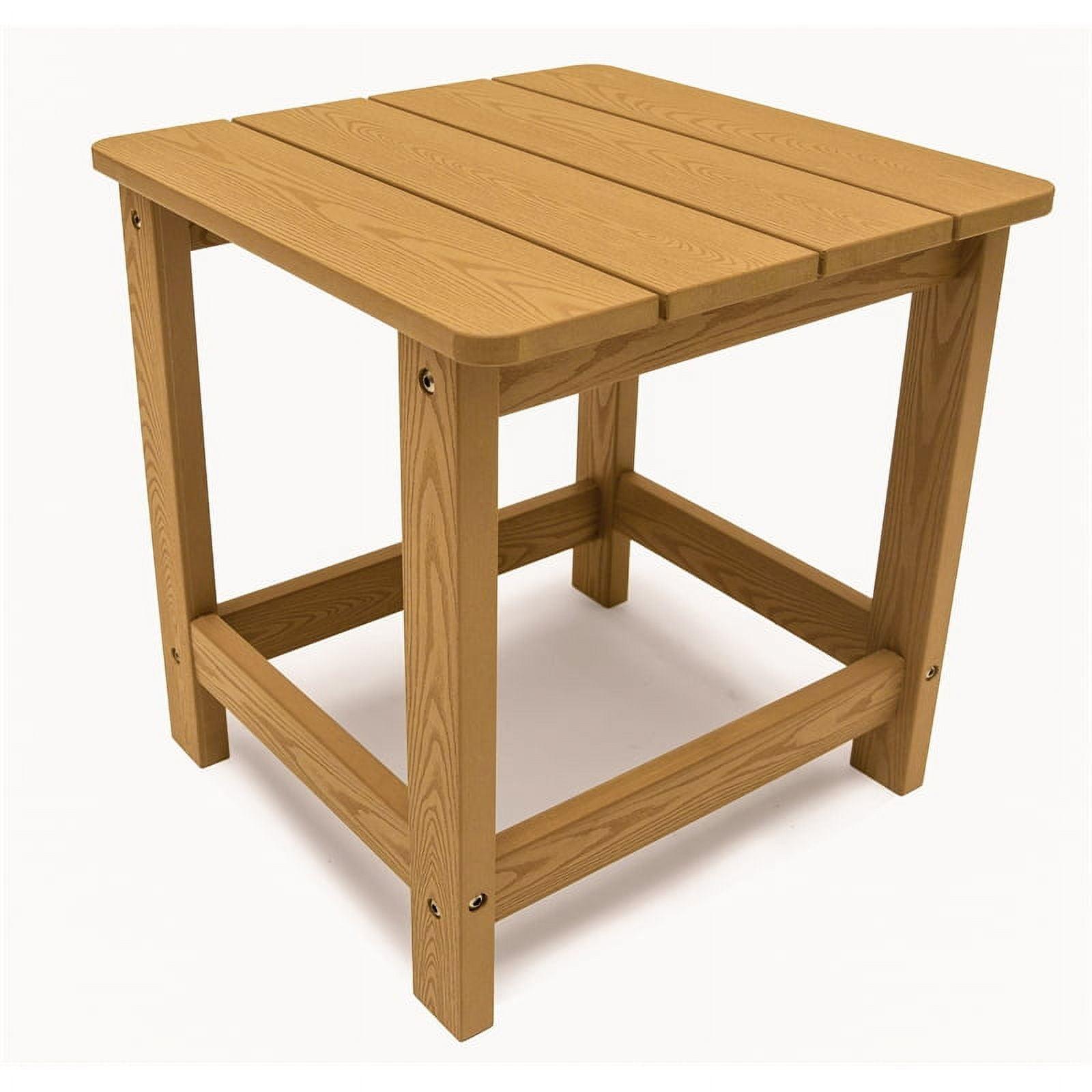 Portola 17" Teak Finish All-Weather Square Side Table