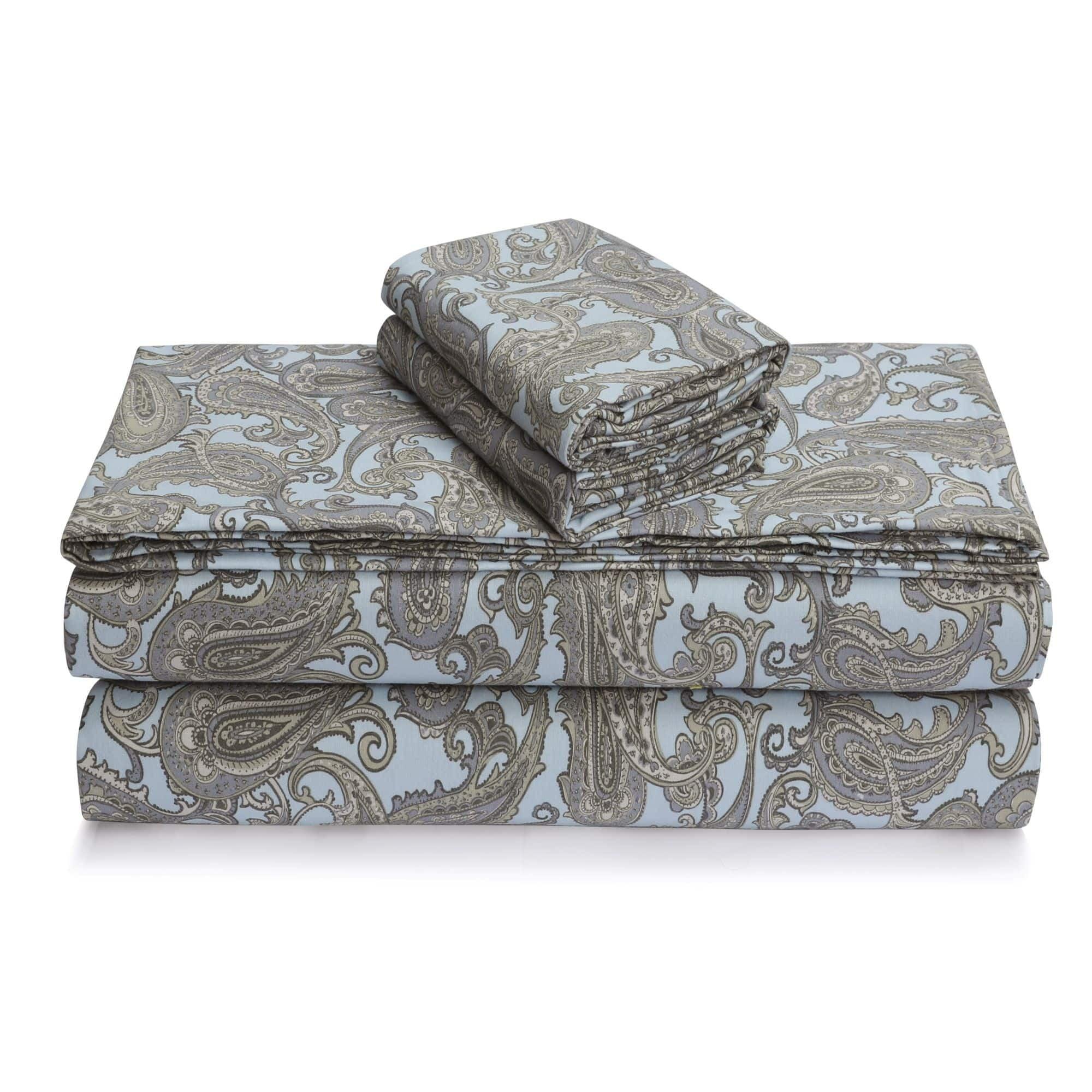 Tribeca Living Flannel Paisley Sheet Set