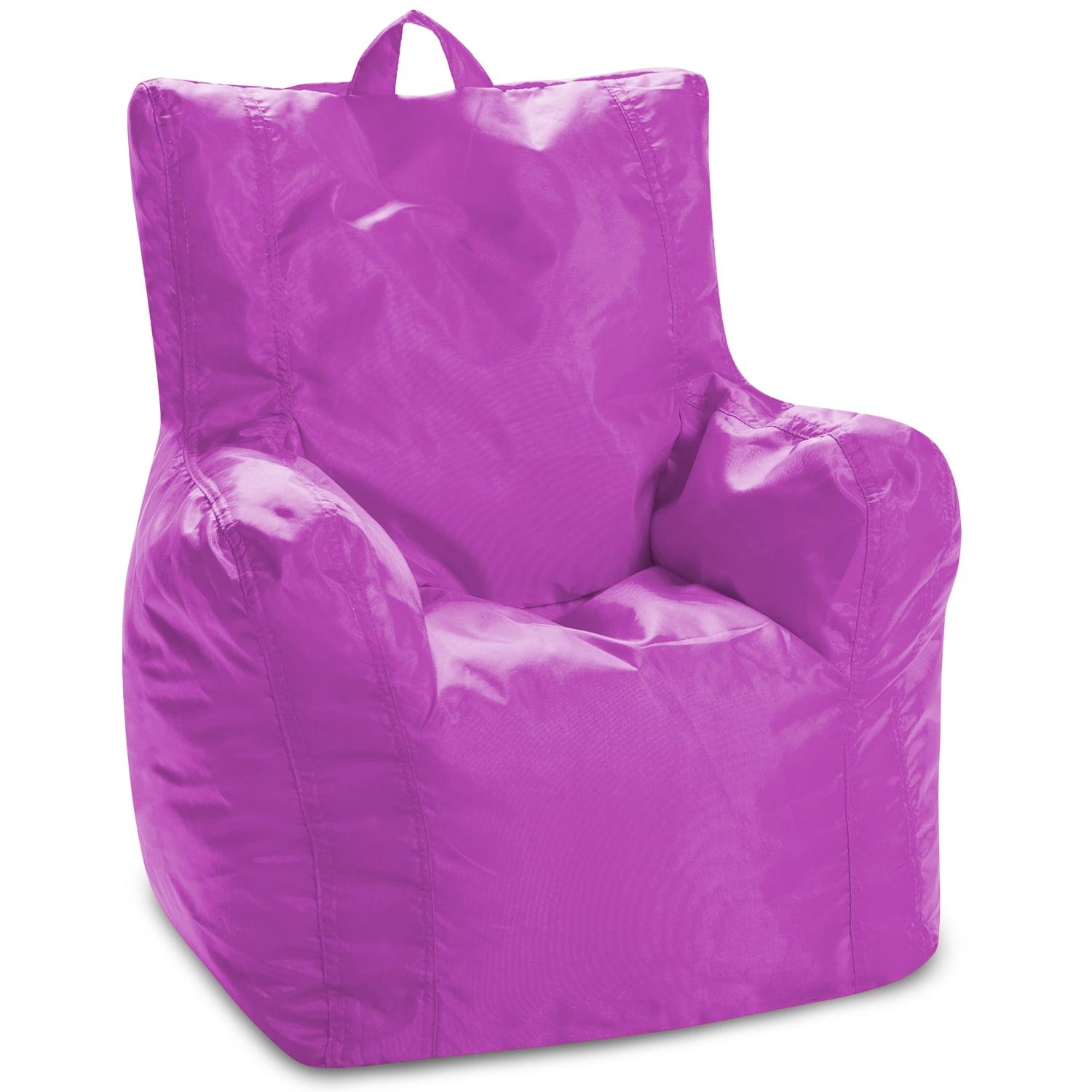 Pasadena Purple Nylon Kids Bean Bag Chair with Handle