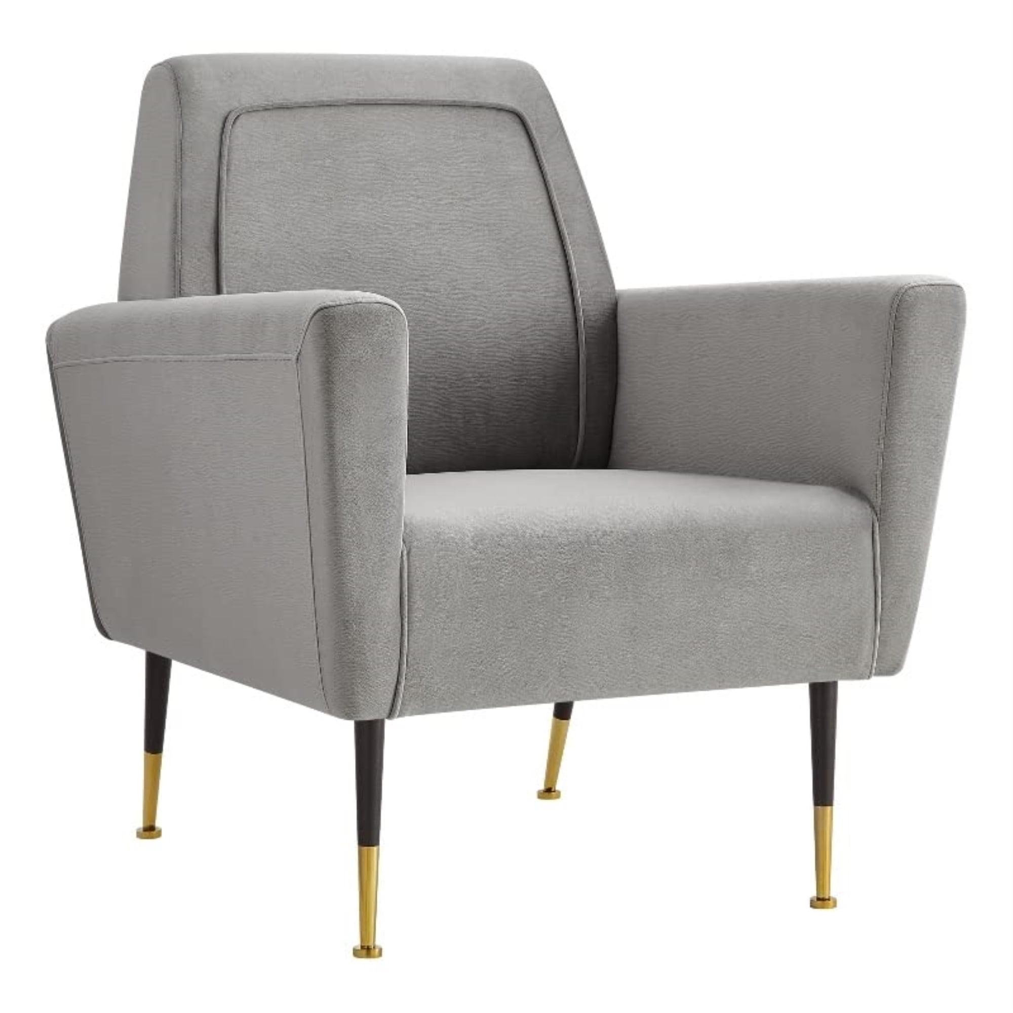 Posh Living Lex Velvet Accent Chair Gray