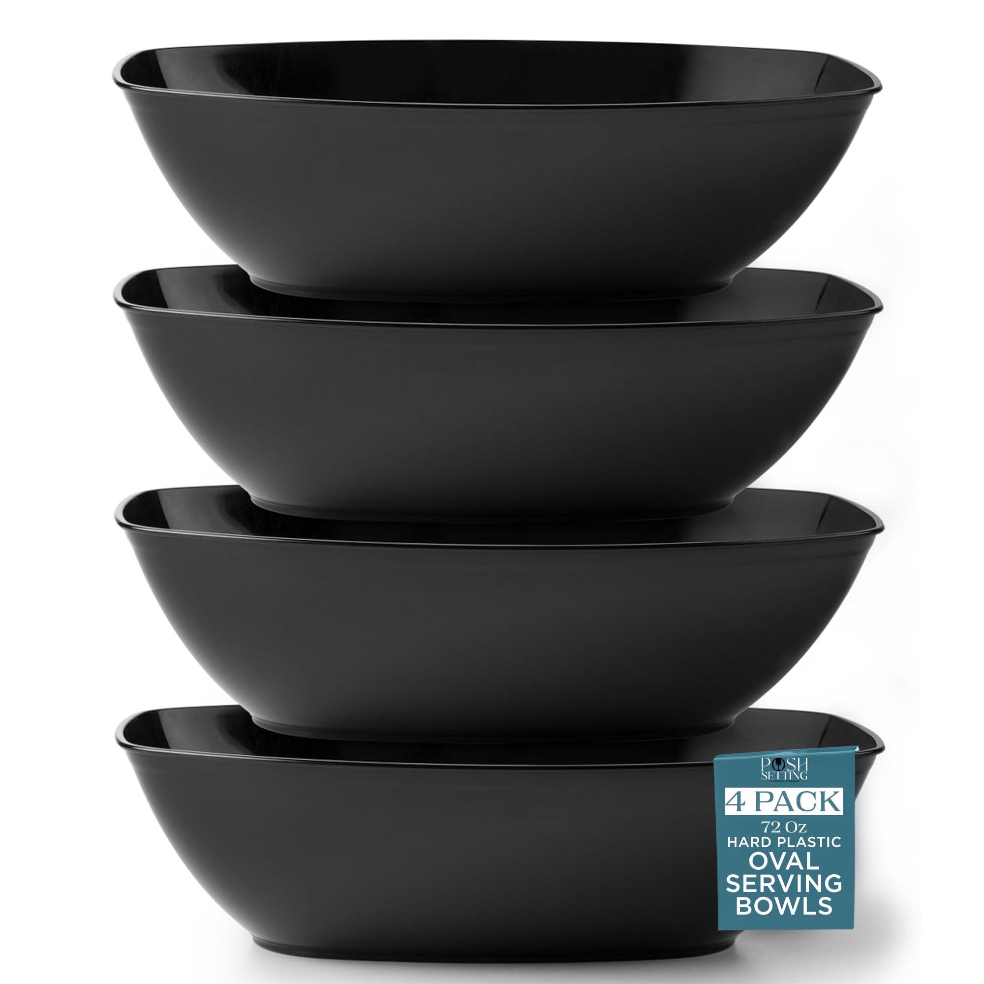Posh Setting Black Oval Salad Bowl - 72 oz. - 4 Pack