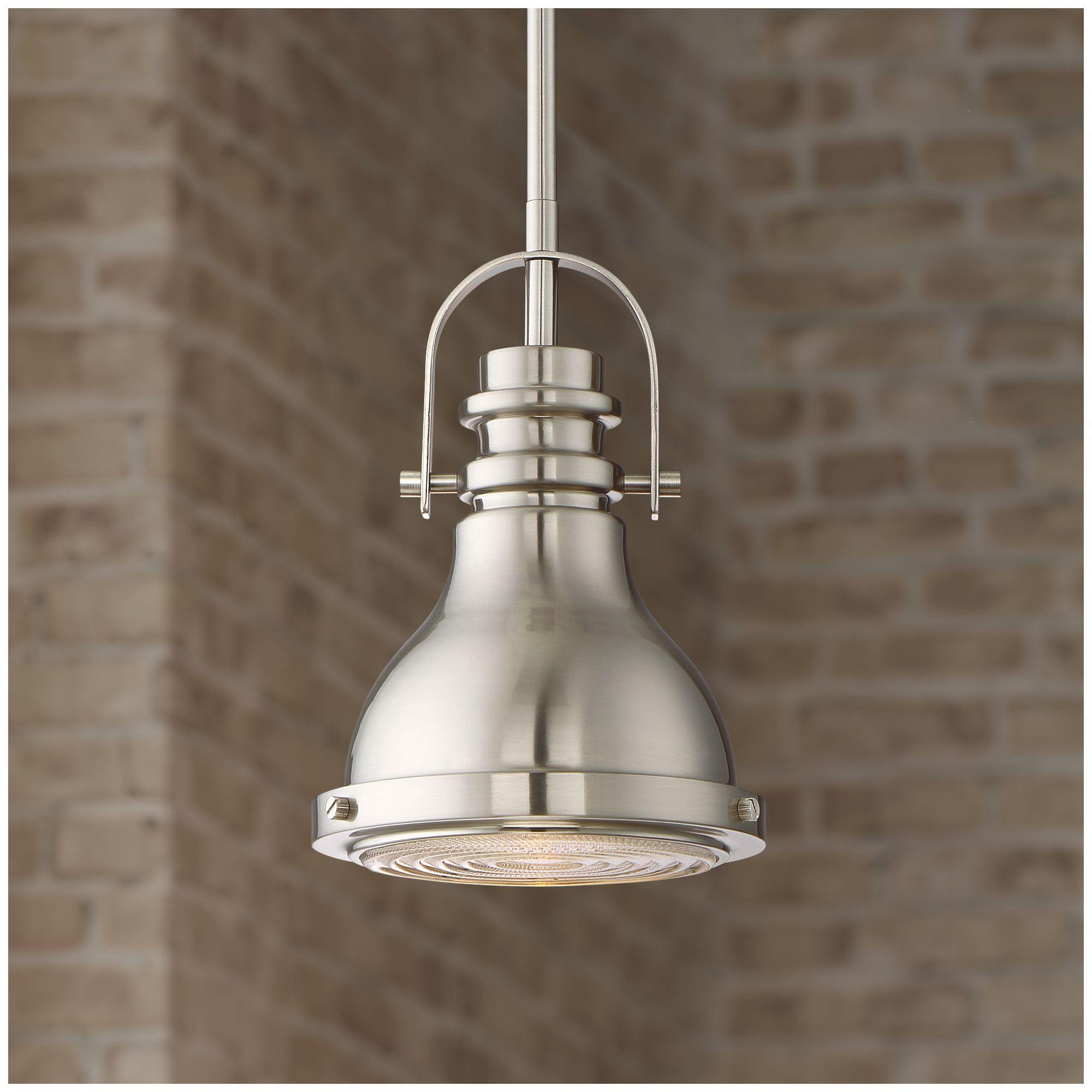 Brushed Nickel Mini Pendant with Clear Glass Shade