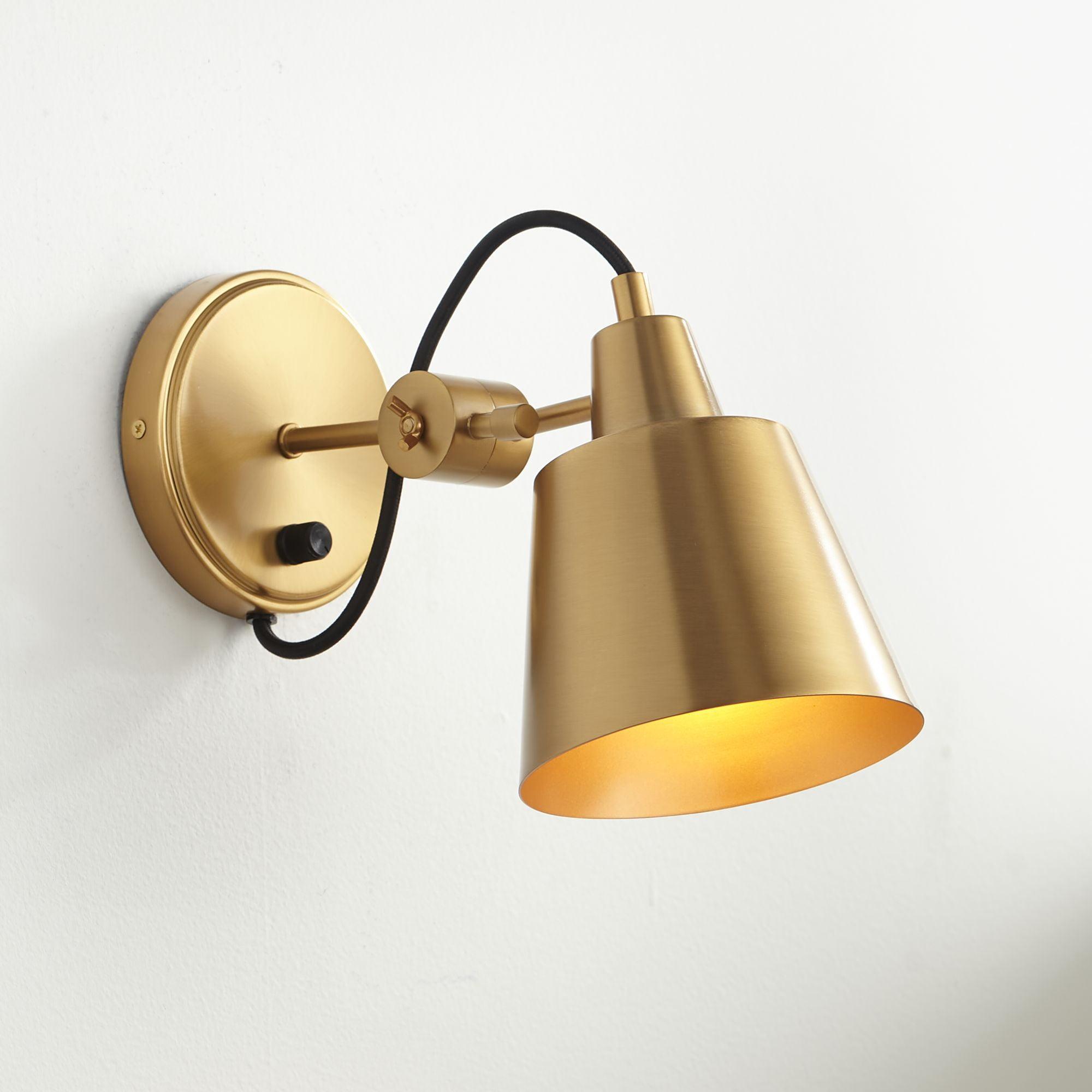 Warm Brass 12" Direct Wired Electric Wall Sconce