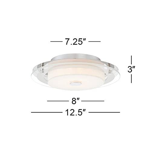 Clarival 12.5" Chrome LED Flush-Mount Ceiling Light with Acrylic Diffuser