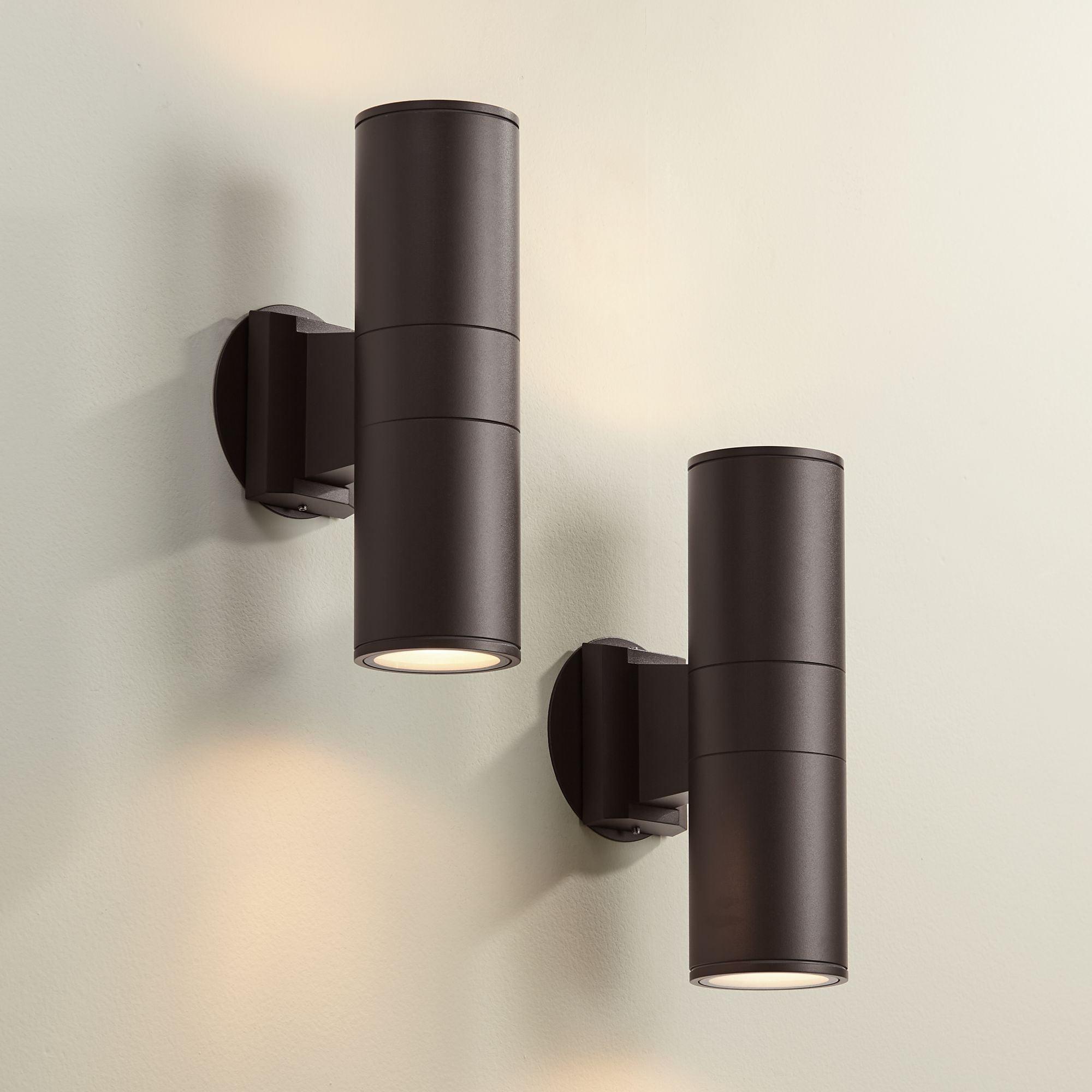 Ellis Bronze Cylinder Dual-Light Modern Wall Sconce Set