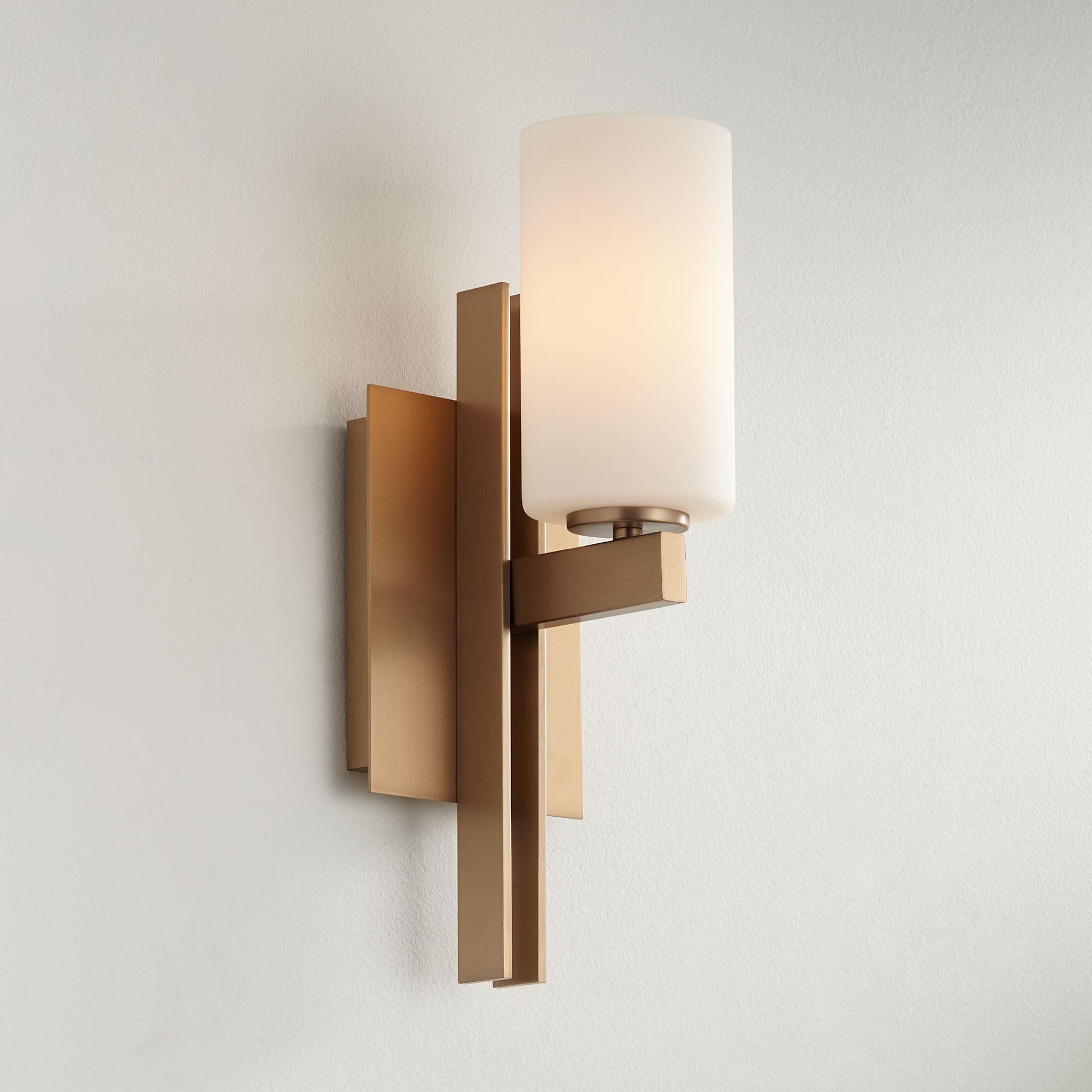 Possini Euro Design Ludlow Modern Wall Light Sconce Burnished Brass Hardwire 4 1/2" Fixture Frosted Glass for Bedroom Bathroom Vanity Reading Hallway