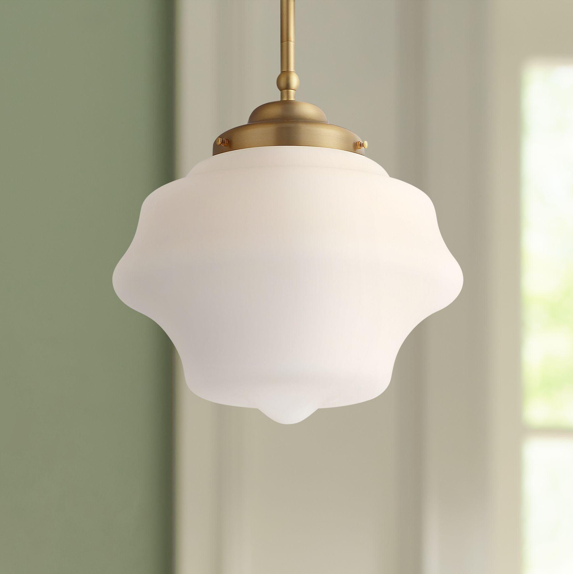 Soft Gold and Opal Glass Mini Pendant Light