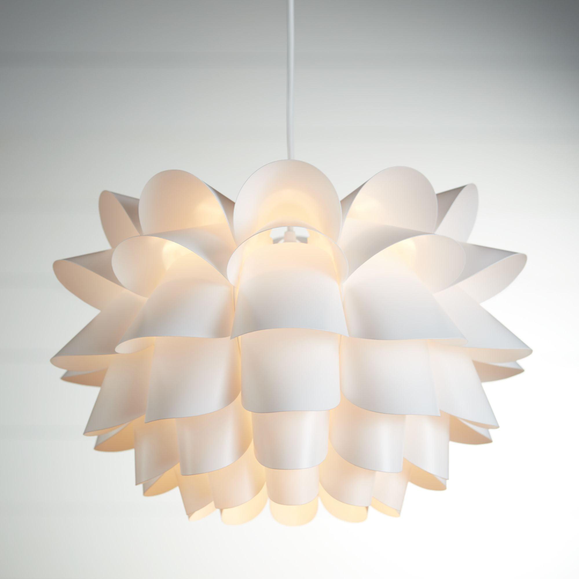 Possini Euro Design White Flower Pendant 19 1/2" Wide Modern Blooming Curved Petals for Dining Room Living House Home Foyer Kitchen Island Entryway