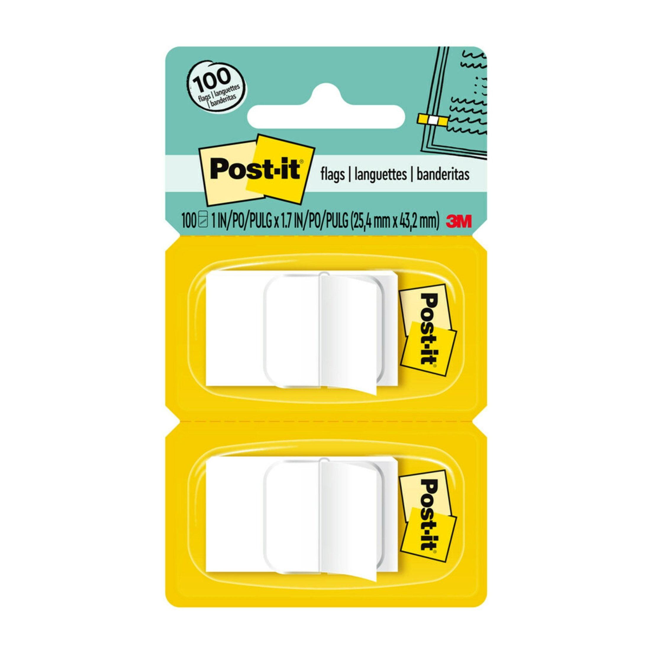 Post-it Standard Page Flags in Dispenser White 100 Flags/Dispenser 680WE2