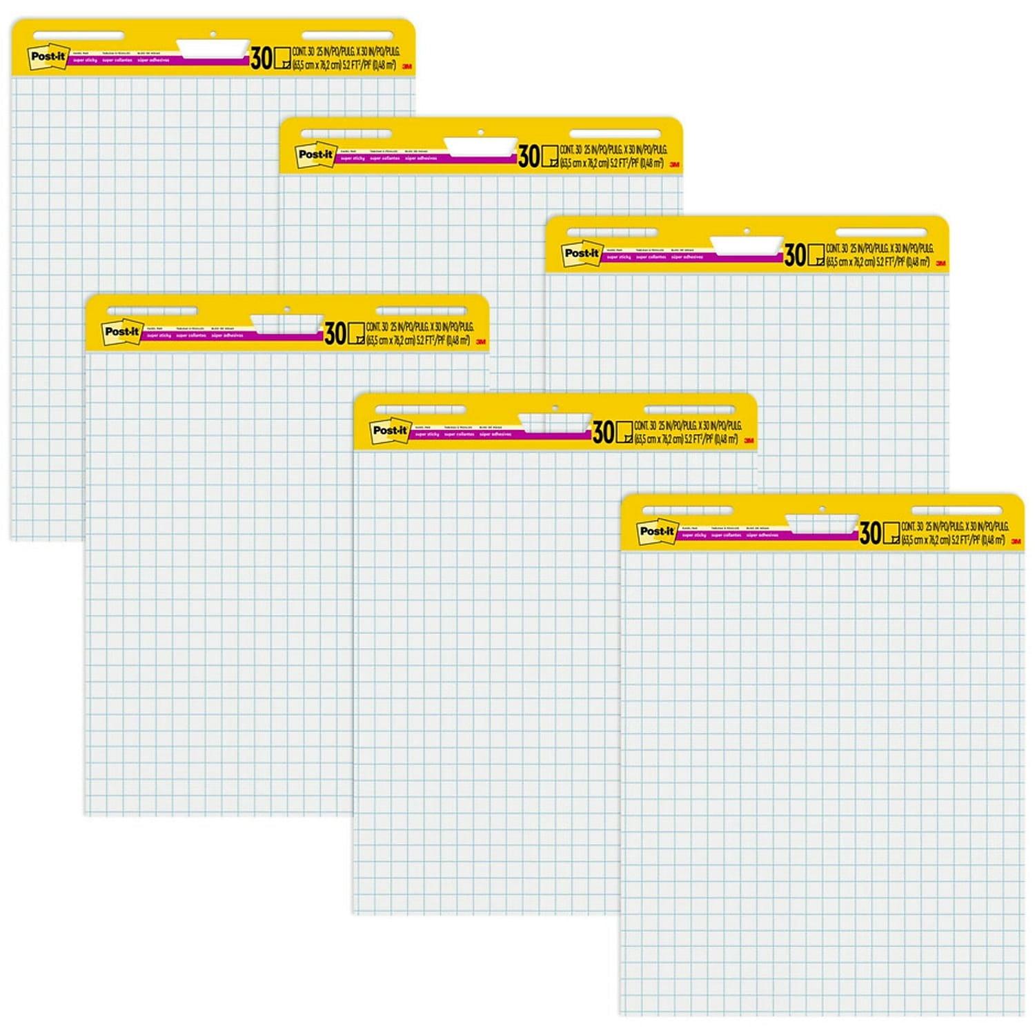 White Grid 25" x 30" Super Sticky Easel Pad, 30 Sheets