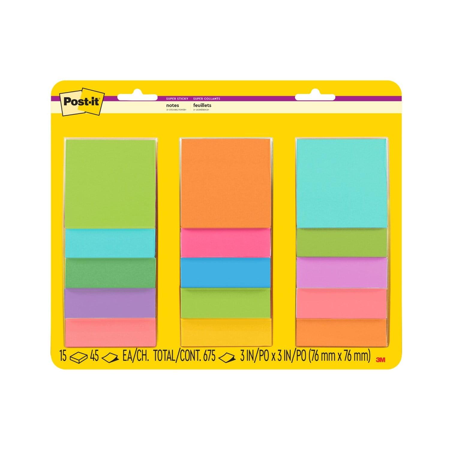 Post-it Super Sticky Notes 3 x 3 Miami 654-15SSMULTI2