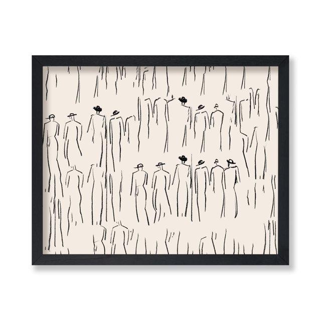 Abstract Figure Wall Art Vintage Sketch Prints Minimalist Painting Black and White Line Drawings Prints for Living Room Vintage Poster Sketch Figures Abstract Line Art Man Artwork 16x20inch No Frame