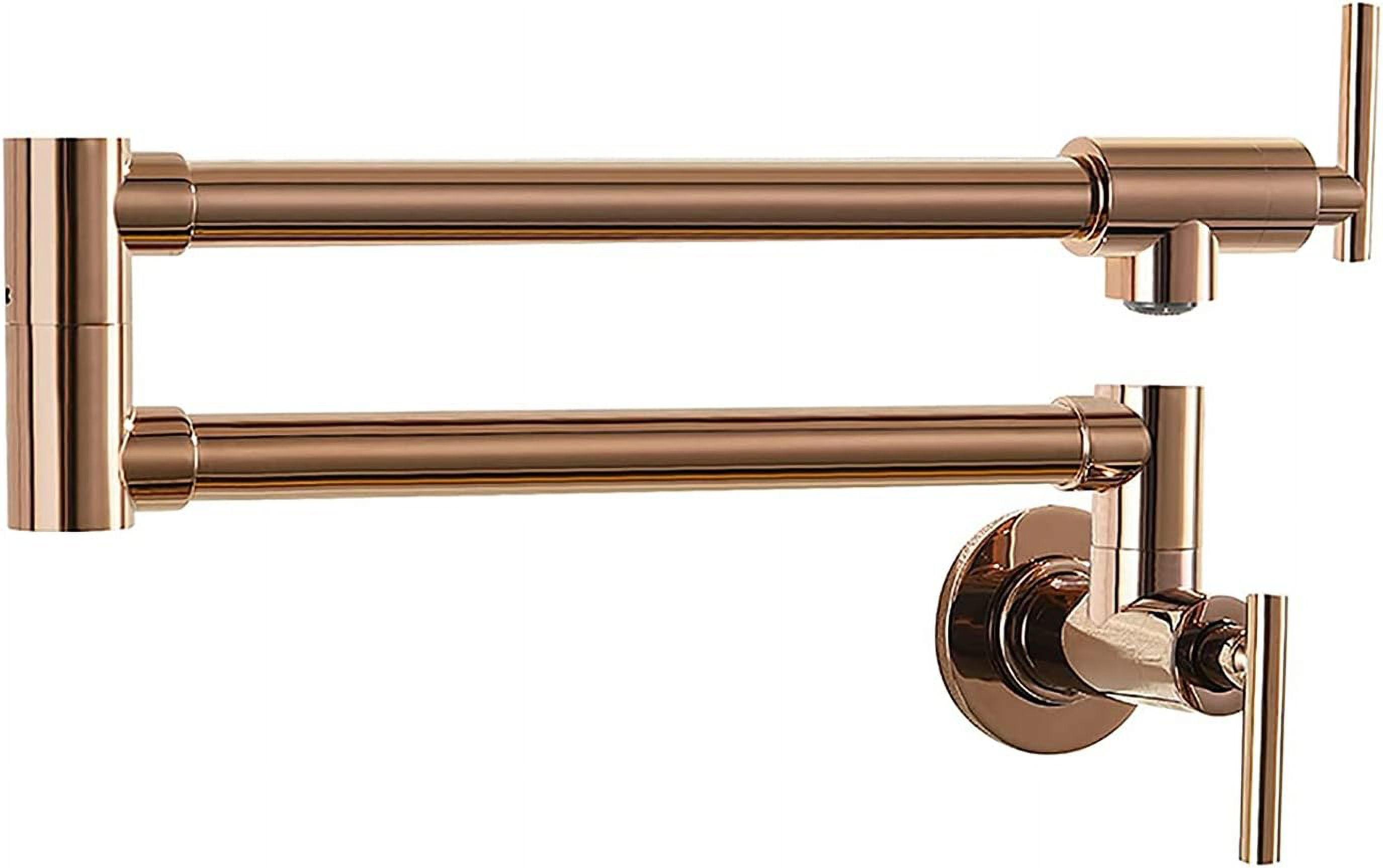 Rose Gold Wall Mounted Brass Pot Filler Faucet with Double Handle