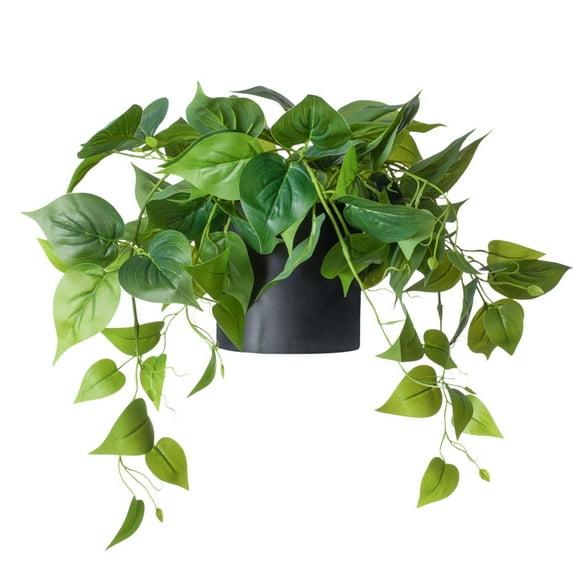 Forever Leaf Artificial Ivy Foliage Plant in Black Ceramic Pot, Indoor Artificial Plant for Home Decor