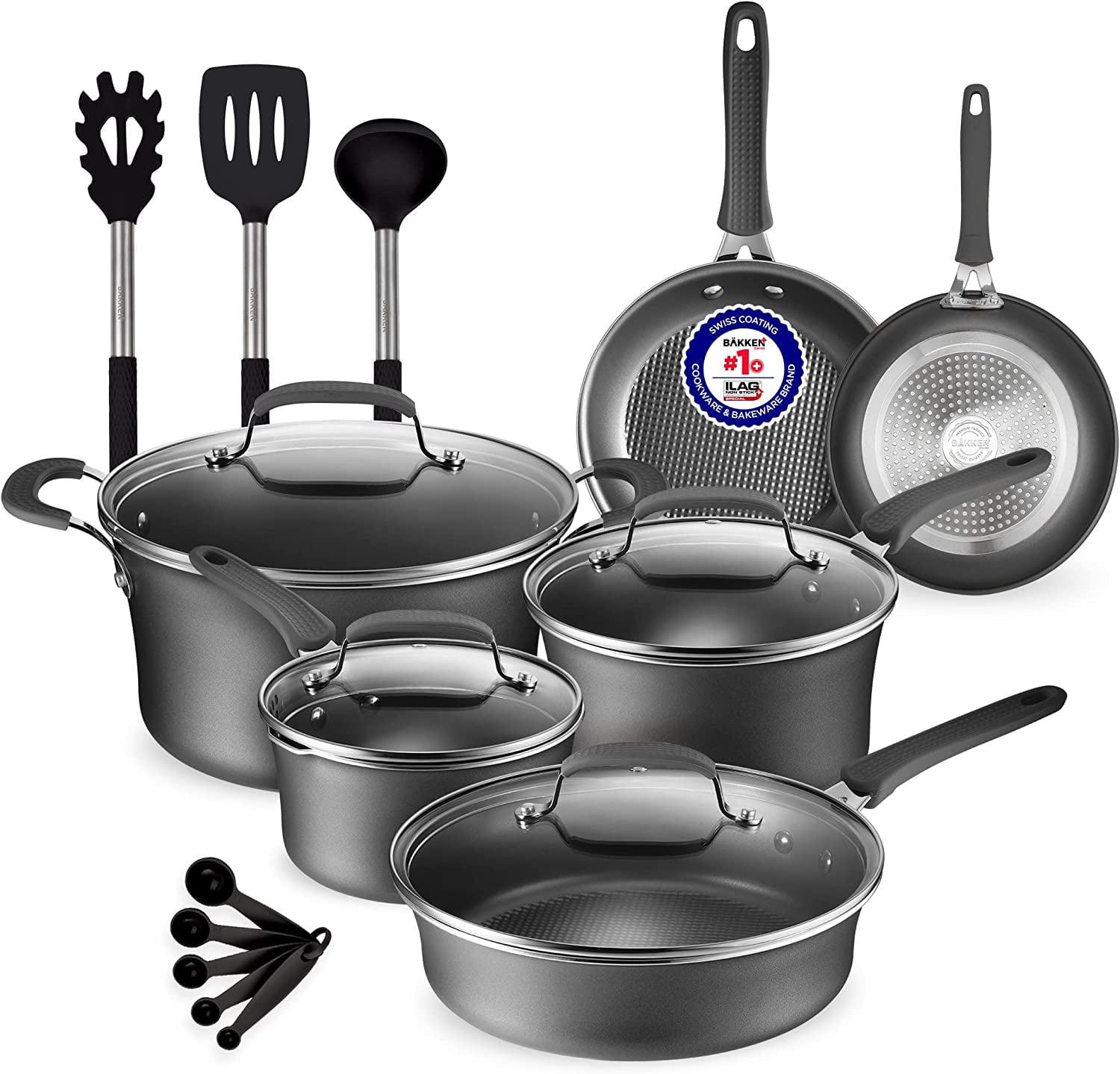 Lifemaster 14 - Piece Non-Stick Carbon Steel Cookware Set