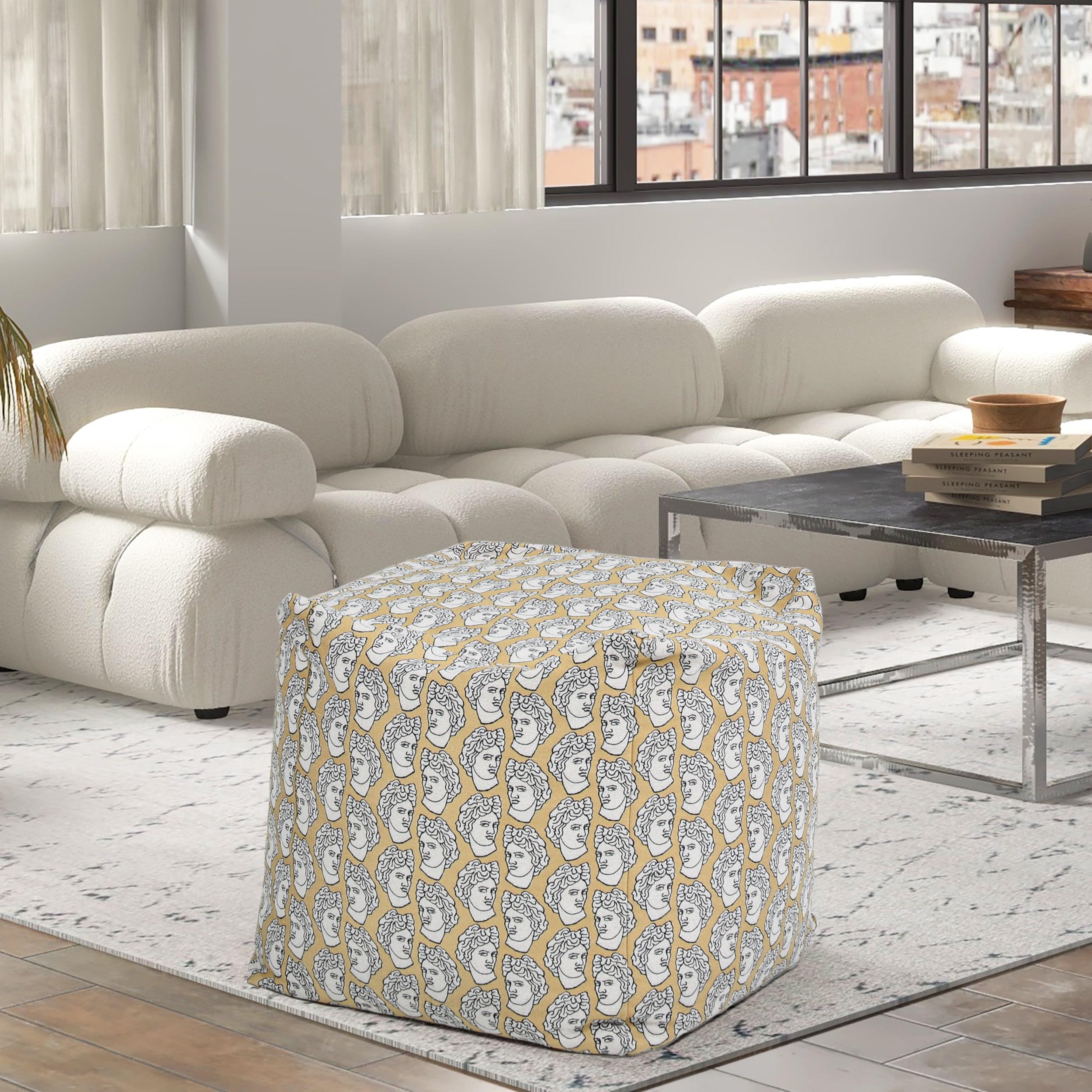 Jennifer Taylor Home Pouf 23" Luxury Oversized Bean Bag Cube Ottoman