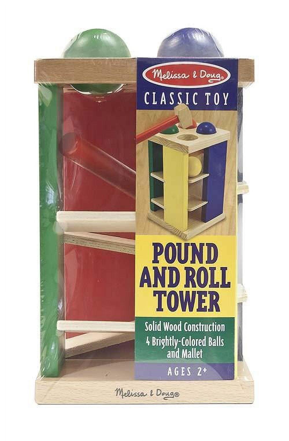 Melissa & Doug Deluxe Pound and Roll Wooden Tower Toy With Hammer