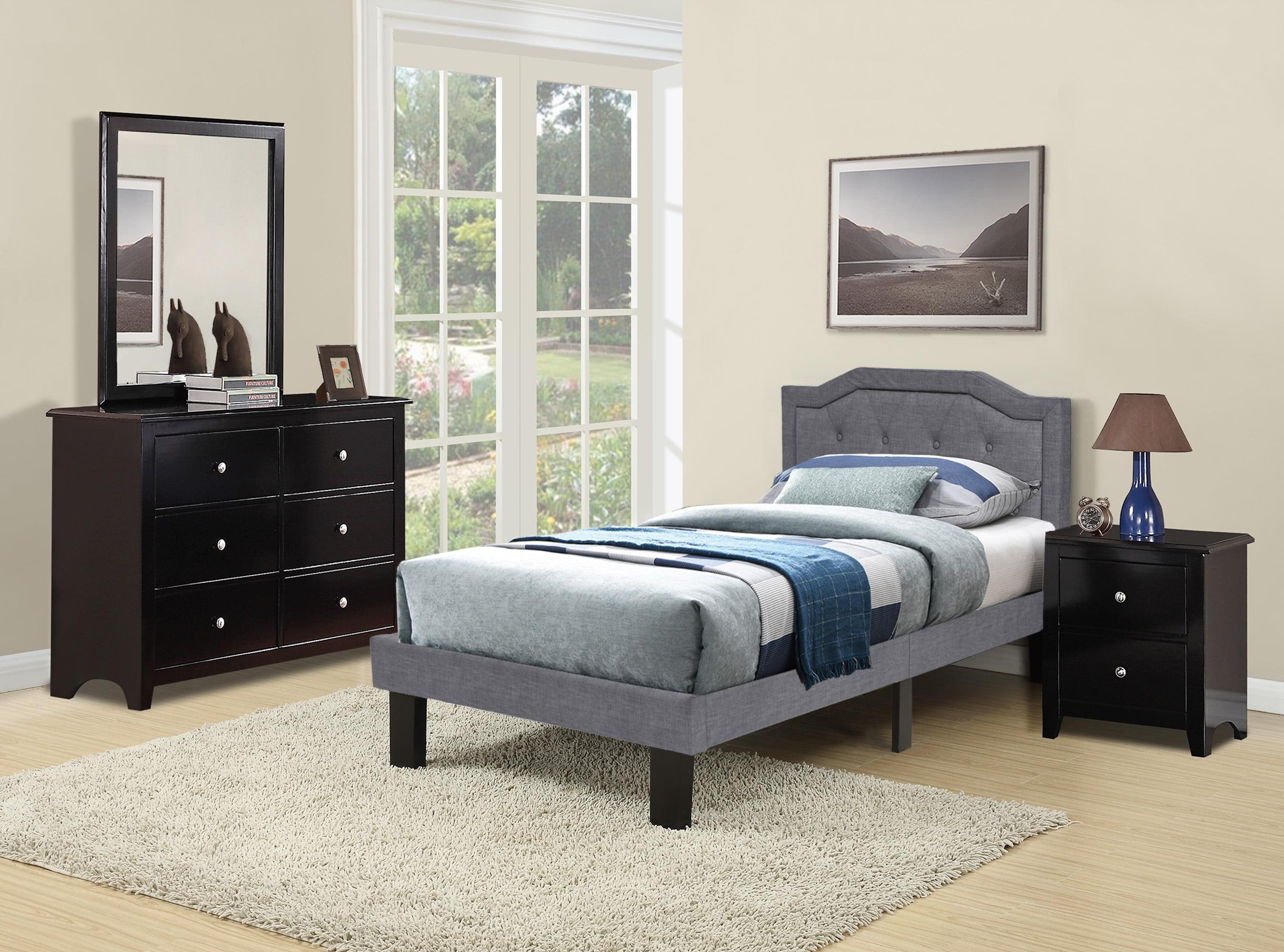 Elegant Twin Velvet Upholstered Bed with Pine Frame and Tufted Headboard