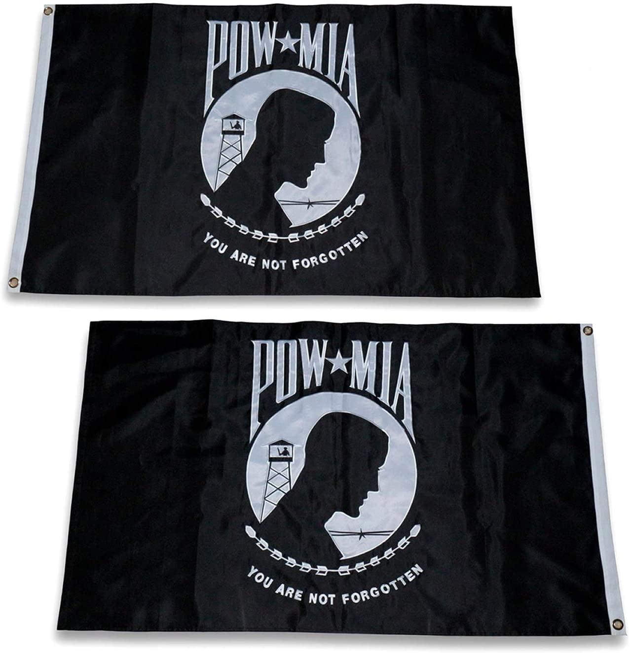POW MIA 3x5 Nylon Flag - Double Sided and Embroidered - All Weather, Durable, Outdoor Nylon Flag - Front Line Flags