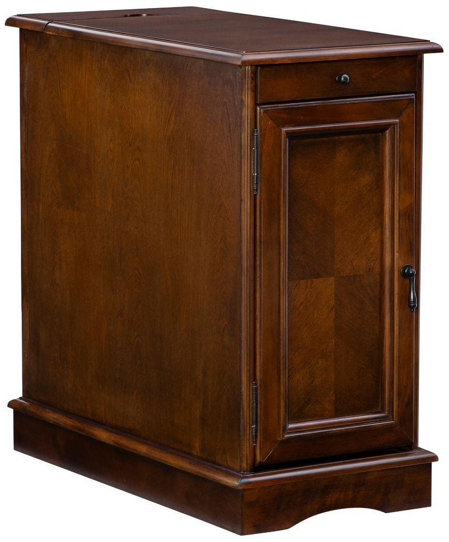 Butler Traditional Hazelnut Asian Hardwood End Table with Charging Station