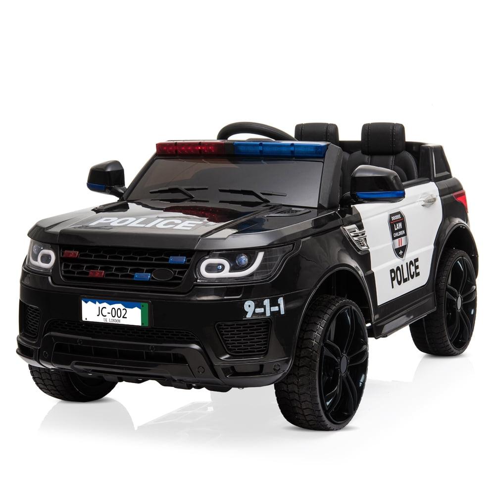 12V Black Police SUV Ride-On Car with Remote Control